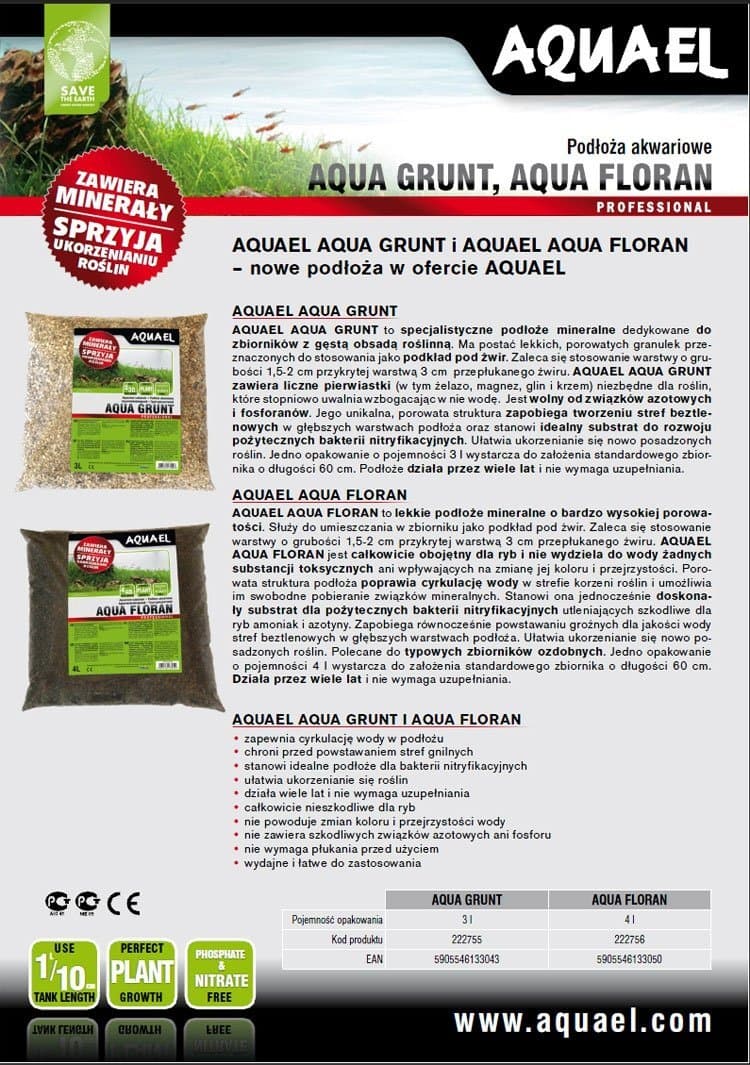 Aquael Substrat Podłoże Dla Roślin Aqua Flora 1,5kg